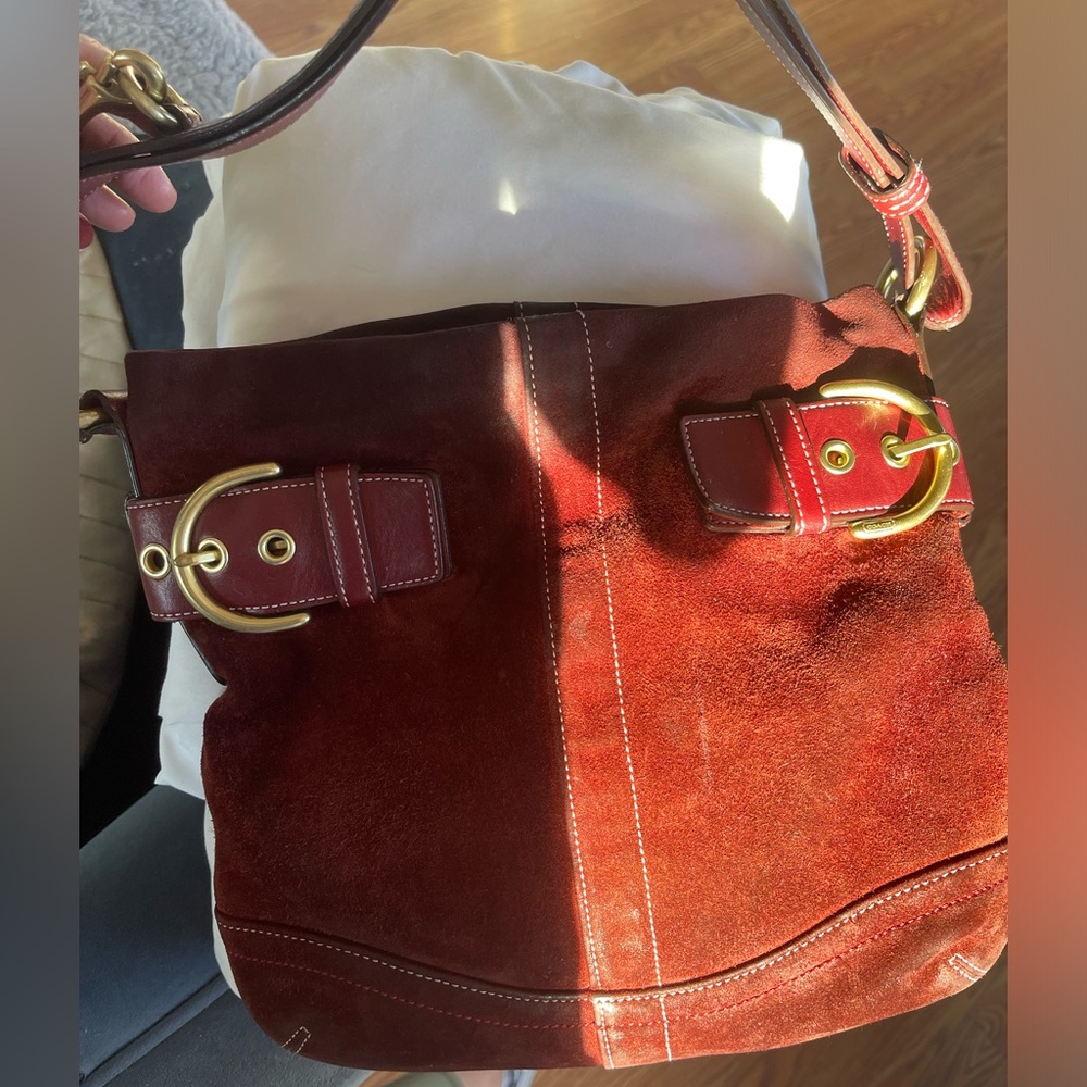 Vintage suede coach purse